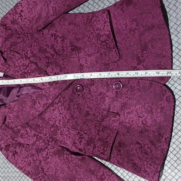 First Issue Size S Purple/Pink Floral Tone on Tone Jacket Coat - Picture 7 of 9